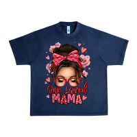 Navy one loved mama messy bun Urban Heavy Tee - texasbilliewilder