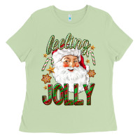 Matcha Feeling Jolly with Santa Ladies Tee - NancyCooperArtShop