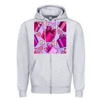 Valentines Day Gift Box And Cookie Seamless Pattern Zipper Hoodie | Teevron