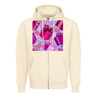 Sandshell valentines day gift box and cookie seamless pattern Zipper Hoodie - BundleAndBundleShop