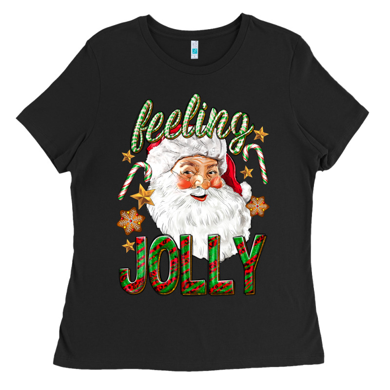 Feeling Jolly With Santa Ladies Tee by NancyCooperArtShop | Teevron