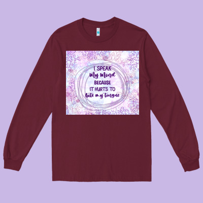 It Hurts To Bite My Tongue Long Sleeve Tee Designed By Tumblerdesignbyshophia