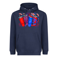 Navy american obsessive cup Heavyweight Hoodie - CowhideDigitalArt