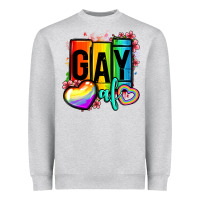 Heather Grey gay af Heavyweight Sweatshirt - OliviaCreatesArt