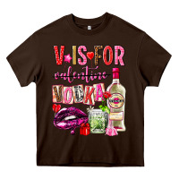 Chocolate Brown v is for vodka Heavy Core Tee - NancyCooperArtShop