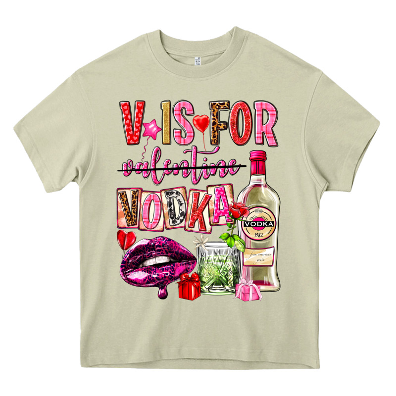 V Is For Vodka Heavy Core Tee by NancyCooperArtShop | Teevron