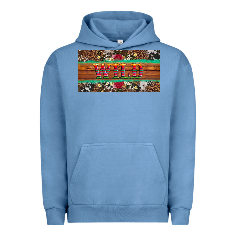 Western Wild And Floral Leopard  Cowhide Licanse Plate Urban Hoodie by Artiststas | Teevron