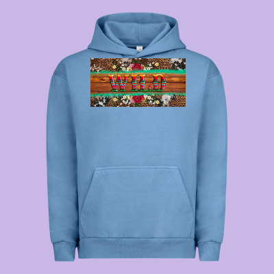 Western Wild And Floral Leopard  Cowhide Licanse Plate Urban Hoodie Designed By Artiststas
