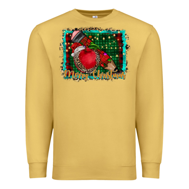 Merry Christmas Teacher Premium Sweatshirt by CowhideDigitalArt | Teevron