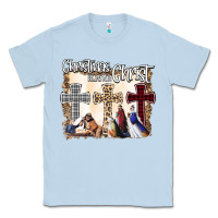 Dusty Blue Christmas Begins With Christ Classic Tee - Bettercallsaul