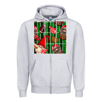 Heather Grey american football gnomes Zipper Hoodie - BundleAndBundleShop
