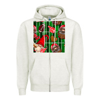 Oatmeal Heather american football gnomes Zipper Hoodie - BundleAndBundleShop