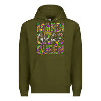 Army Green Mardi Gras Queen Premium Hoodie - BundleAndBundleShop