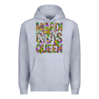 Heather Grey Mardi Gras Queen Premium Hoodie - BundleAndBundleShop