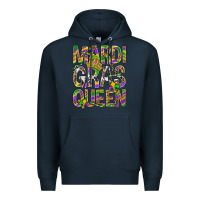 Navy Mardi Gras Queen Premium Hoodie - BundleAndBundleShop