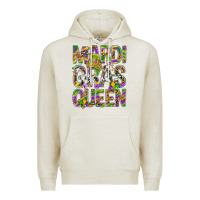 Oatmeal Heather Mardi Gras Queen Premium Hoodie - BundleAndBundleShop