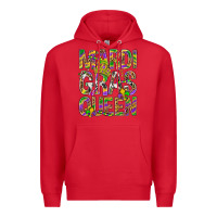 Red Mardi Gras Queen Premium Hoodie - BundleAndBundleShop