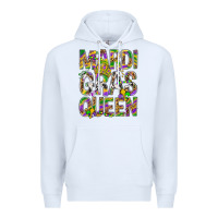 White Mardi Gras Queen Premium Hoodie - BundleAndBundleShop