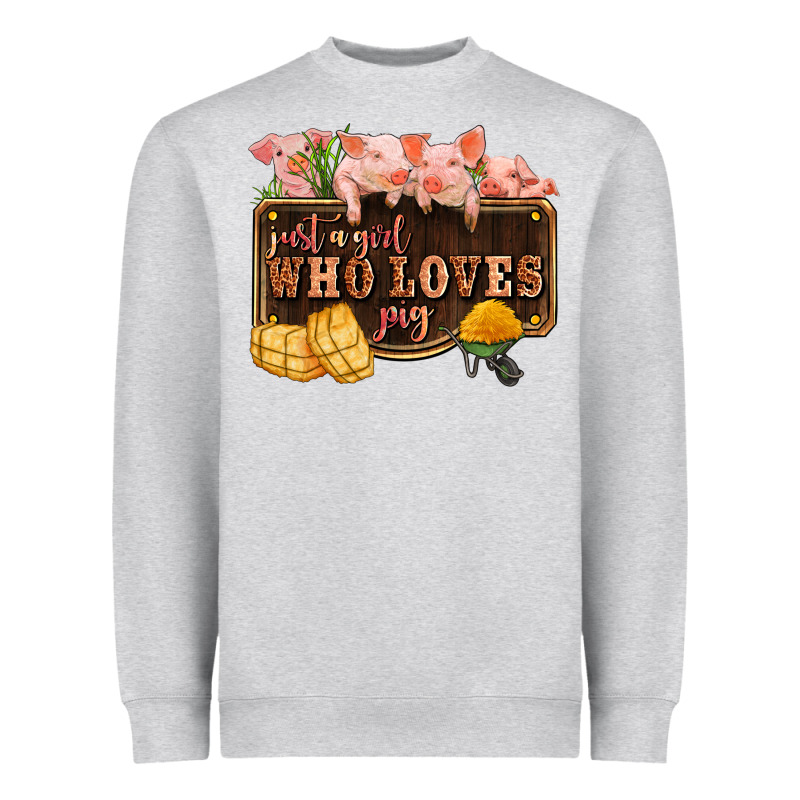 Just A Girl Who Loves Pig Olivia Heavyweight Sweatshirt by OliviaCreatesArt | Teevron