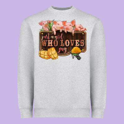 Just A Girl Who Loves Pig Olivia Heavyweight Sweatshirt Designed By Oliviacreatesart
