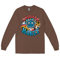 Chestnut American honey smiley Long Sleeve Tee - HowdyJamesFarm