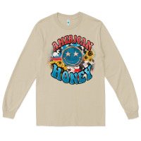 Mushroom American honey smiley Long Sleeve Tee - HowdyJamesFarm