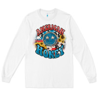 White American honey smiley Long Sleeve Tee - HowdyJamesFarm