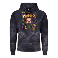 Cloud Black mardi gras school secretary caucasian messy bun Vintage Hoodie - texasbilliewilder