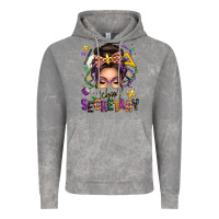Cloud Rock mardi gras school secretary caucasian messy bun Vintage Hoodie - texasbilliewilder