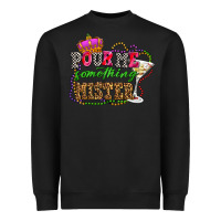 Black pour me something mister olivia Heavyweight Sweatshirt - OliviaCreatesArt