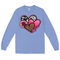 Colony Blue valentines day western hearts and sunflower Long Sleeve Tee - Jasminsmagicworld
