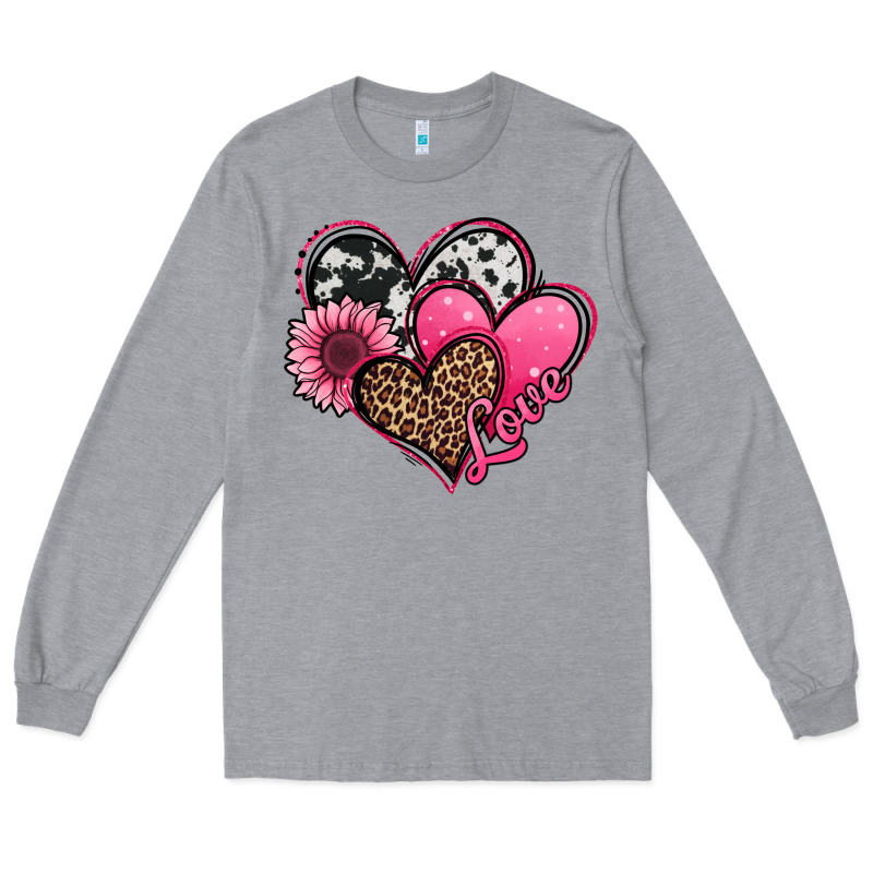 Valentines Day Western Hearts And Sunflower Long Sleeve Tee by Jasminsmagicworld | Teevron