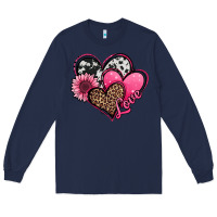 Navy valentines day western hearts and sunflower Long Sleeve Tee - Jasminsmagicworld