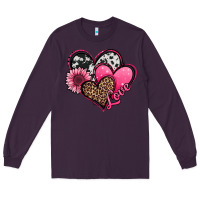 Plum valentines day western hearts and sunflower Long Sleeve Tee - Jasminsmagicworld