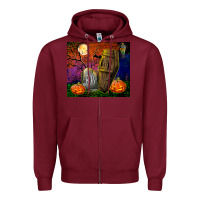 Burgundy headstone and coffin tumbler Zipper Hoodie - BundleAndBundleShop