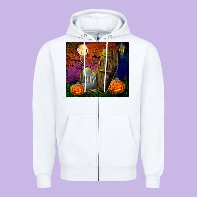 Headstone And Coffin Tumbler Zipper Hoodie Designed By Bundleandbundleshop