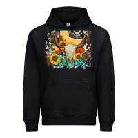 Black western texas  and cowhide with sunflower Urban Hoodie - Artiststas