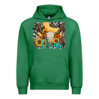 Emerald western texas  and cowhide with sunflower Urban Hoodie - Artiststas