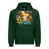 Forest Green western texas  and cowhide with sunflower Urban Hoodie - Artiststas