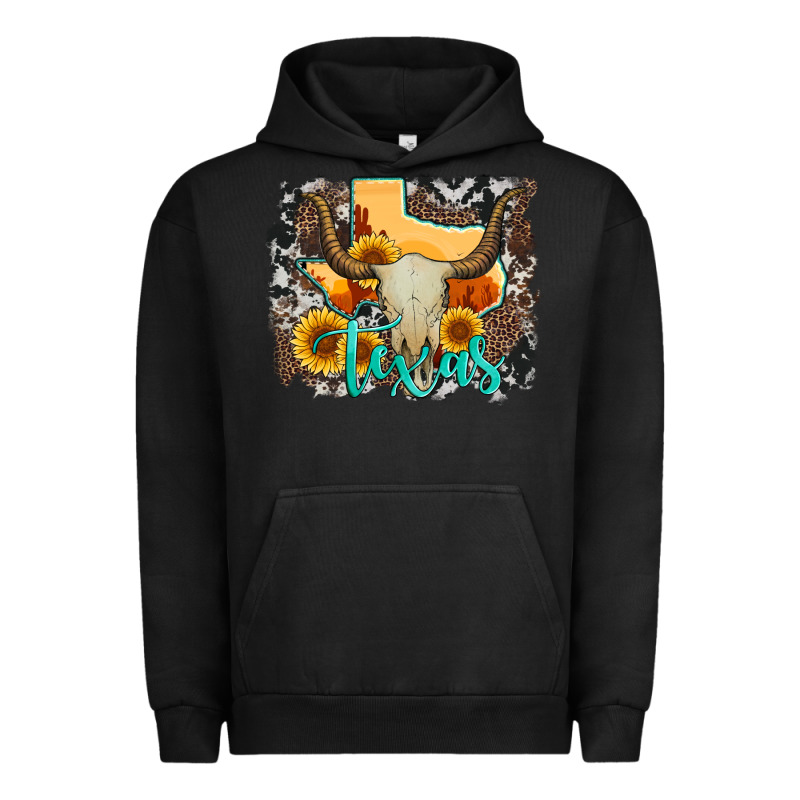 Western Texas  And Cowhide With Sunflower Urban Hoodie by Artiststas | Teevron