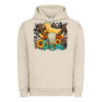 Pigment French Oak western texas  and cowhide with sunflower Urban Hoodie - Artiststas