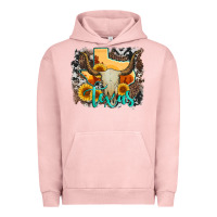 Pigment Salmon western texas  and cowhide with sunflower Urban Hoodie - Artiststas