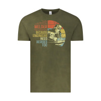Vintage Olive Mens Welder Because Engineers Need Heroes Too Gifts Funny Welding Vintage Tee - minhPixels
