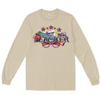 Mushroom American Teacher 4th of july Long Sleeve Tee - HowdyJamesFarm
