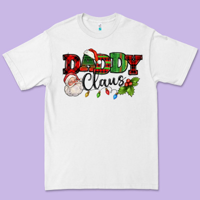 Daddy Claus Santa Christmas Lights And Holly Premium Tee Designed By Nancycooperartshop
