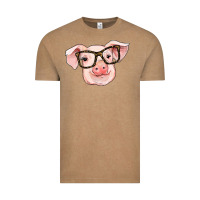Vintage Coffee pig with glasses Vintage Tee - RanaPortraitStore