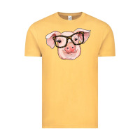 Vintage Mustard pig with glasses Vintage Tee - RanaPortraitStore