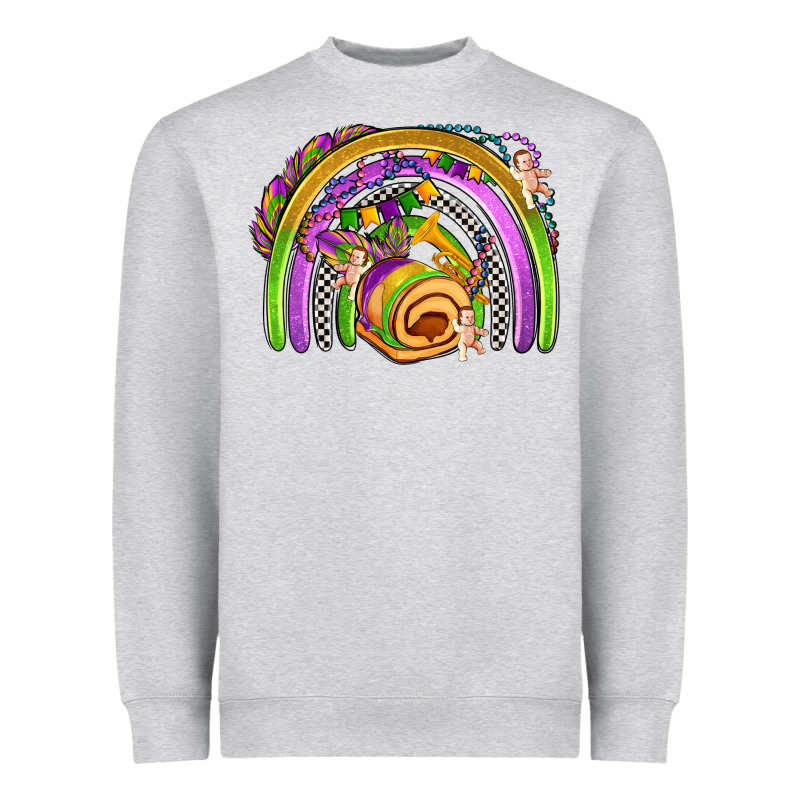 Mardi Gras Rainbow Heavyweight Sweatshirt by OliviaCreatesArt | Teevron