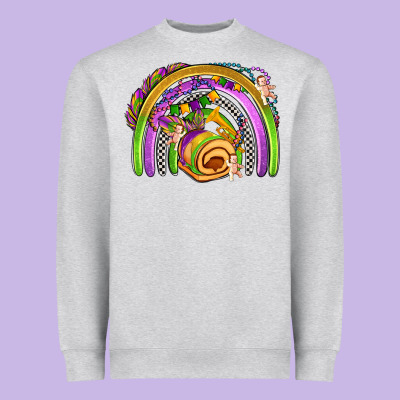 Mardi Gras Rainbow Heavyweight Sweatshirt Designed By Oliviacreatesart