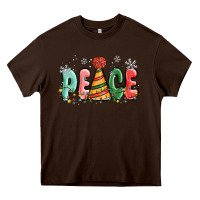 Chocolate Brown peace Heavy Core Tee - MaliasSmallBusiness
